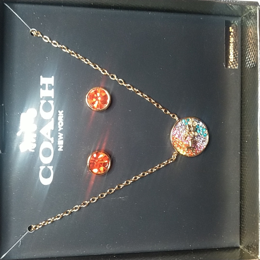 Coach New York Necklace & Earring set - Picture 5 of 6